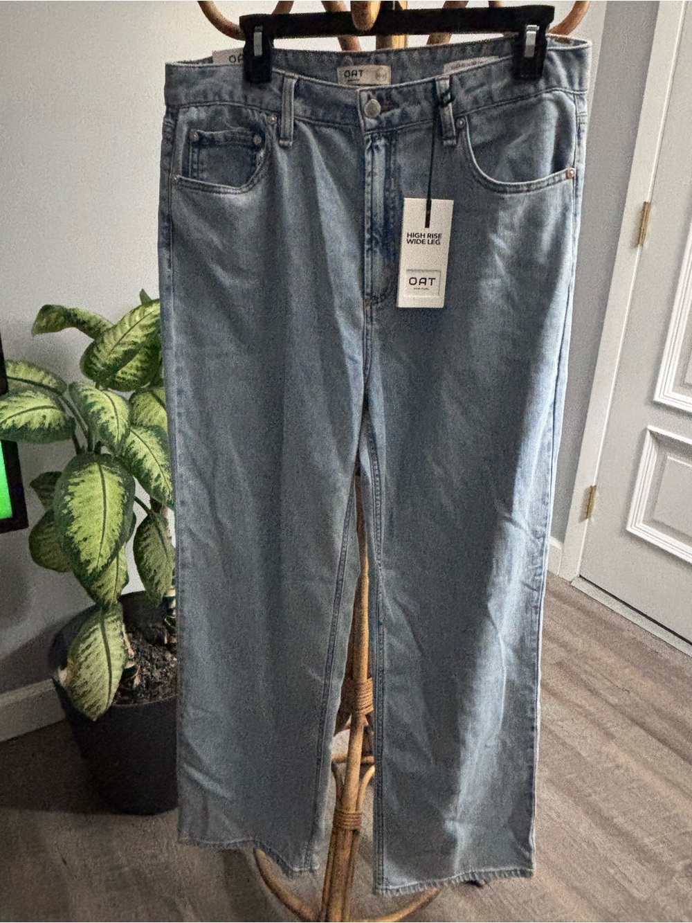 Oat New York High-Rise Wide Leg Jeans - Light Blue